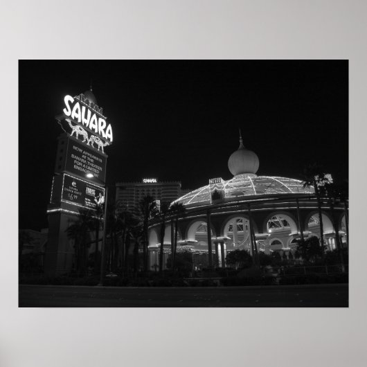 Poster Sahara Las Vegas en noir et blanc (Devant)