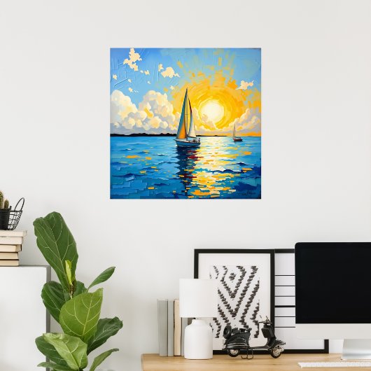 Poster Sailboat at Sunset (Bureau à domicile)