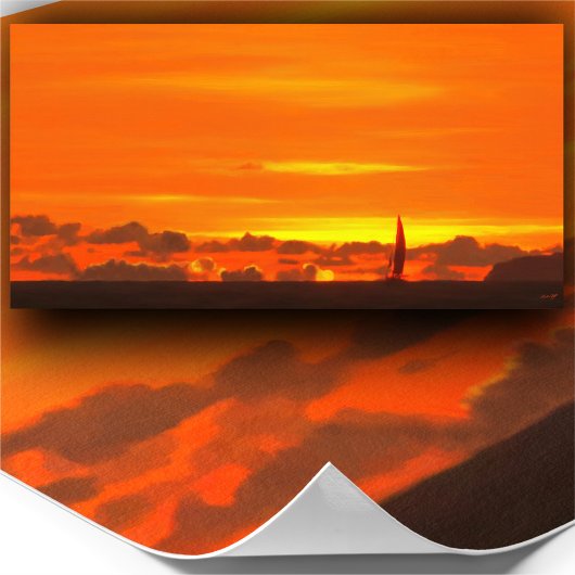 Poster Sailboat Sunset 1300 Art Imprimer