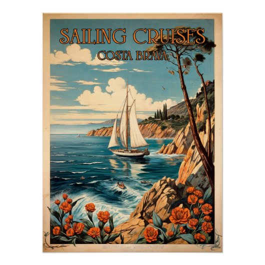 Poster Sailing Cruises Costa Brava (Devant)