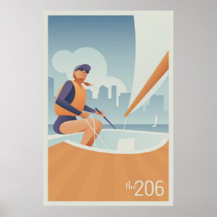 Poster Sailing Lake Union, Seattle