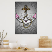 Poster Sailor Jerry Retro Tattoo Ancre Chic Grunge (Cuisine)