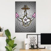 Poster Sailor Jerry Retro Tattoo Ancre Chic Grunge (Bureau à domicile)