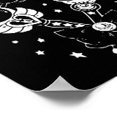 Poster Sailor Meow mignonne Lune Chat Espace Magique Goth (Coin)