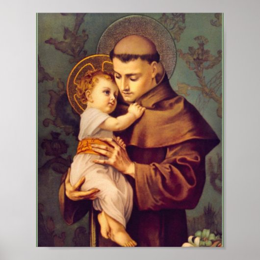 Poster Saint Antoine de Padoue avec Bébé Jésus Imprimer (Devant)