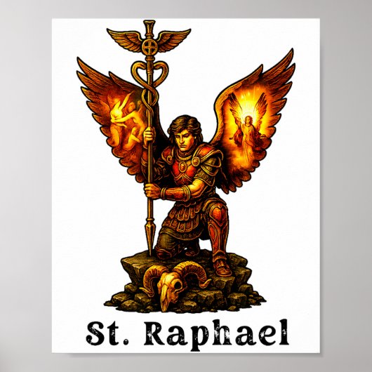 Poster Saint Archange Raphaël Art Chrétien Foi  (Devant)