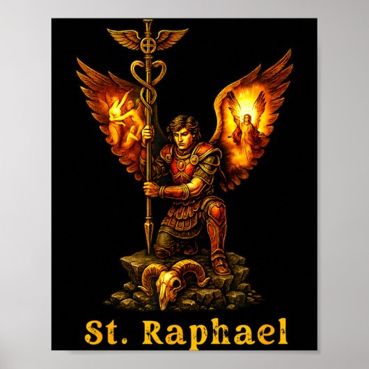 Poster Saint Archangel Raphael Christian Art Faith (Devant)