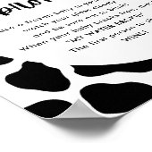 Poster Saint Baby shower de vache Mon eau Brossé Jeu (Coin)