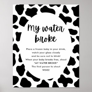 Poster Saint Baby shower de vache Mon eau Brossé Jeu