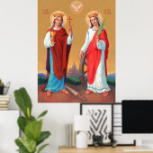 Poster Saint Barbara Et Sainte Catherine (Bureau à domicile)