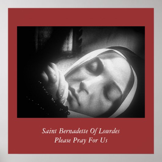 Poster Saint Bernadette De Lourdes Priez Pour Nous (Devant)