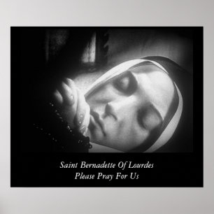 Poster Saint Bernadette De Lourdes Priez Pour Nous