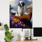 Poster Saint Bernard à la pagaie : Une aventure Pittoresq (Bureau à domicile)