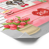 Poster Saint Bernard Chien Saint Valentin Booth de baiser (Coin)