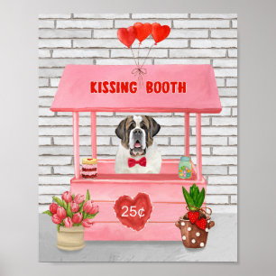 Poster Saint Bernard Chien Saint Valentin Booth de baiser