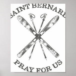 Poster Saint Bernard du Montjoux Neige Ski Cadeaux Hiver