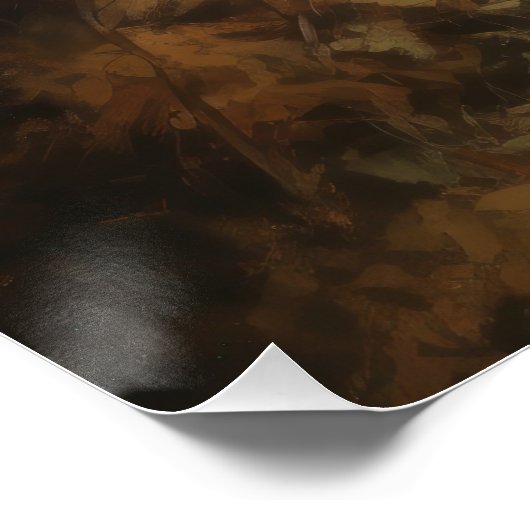 Poster Saint Bernard en automne Feuilles Automne automne  (Coin)