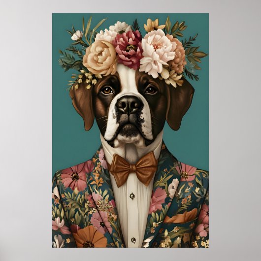 Poster Saint Bernard In Suit Poster, Saint Bernard (Devant)