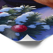 Poster Saint Bernard Snowy Mountain Lodge Christmas Dog (Coin)