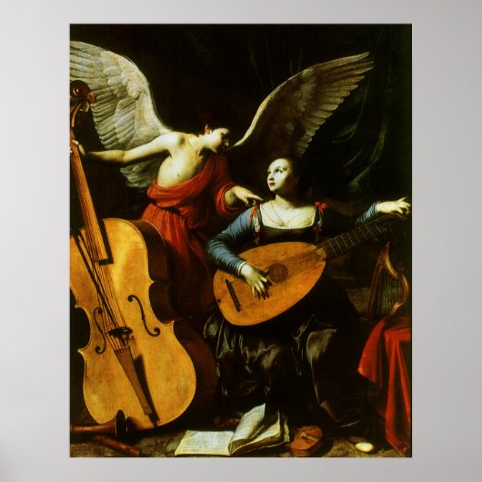 Poster Saint Cecilia et l'ange par Carlo Saraceni (Devant)