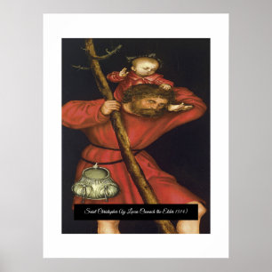 Poster Saint Christopher avec le Christ enfant