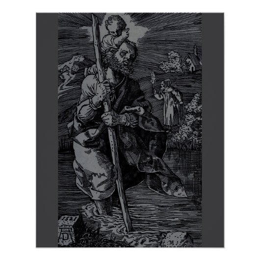 Poster Saint Christopher vénéré par les chrétiens (Devant)