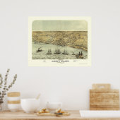 Poster Saint Clair, MI Carte panoramique - 1868 (Cuisine)