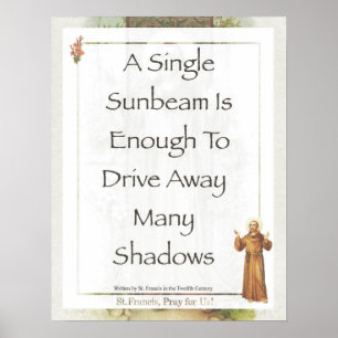 Poster Saint Francis de PRIÈRE d'Assisi Sunbeam
