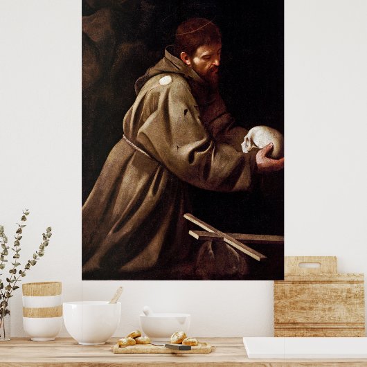 Poster Saint François dans la prière - Caravaggio (Cuisine)