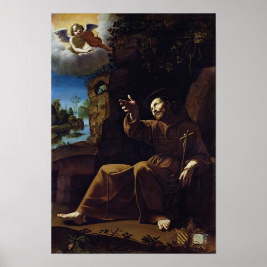 Poster Saint François d'Assise Consolé par un Ange (Devant)