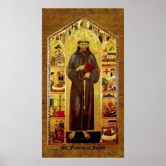 Poster Saint François d'Assise Iconographie médiévale (Devant)