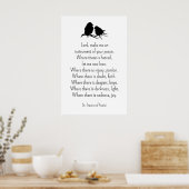 Poster Saint François d'Assise Prière avec petits oiseaux (Cuisine)