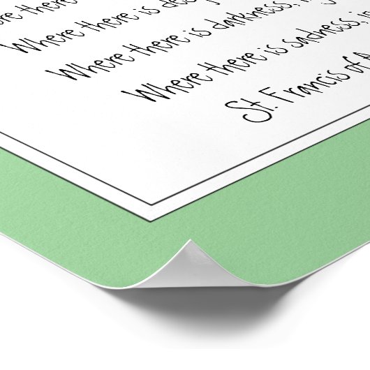 Poster Saint François d'Assise Prière Oiseau commun de st (Coin)