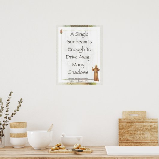 Poster Saint François d'Assisi Sunbeam PRAYER (Cuisine)