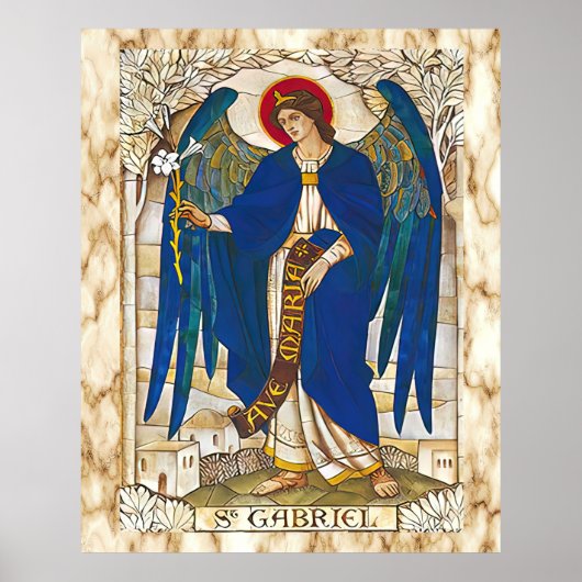 Poster Saint Gabriel Archangel Angel Catholique Saint (Devant)