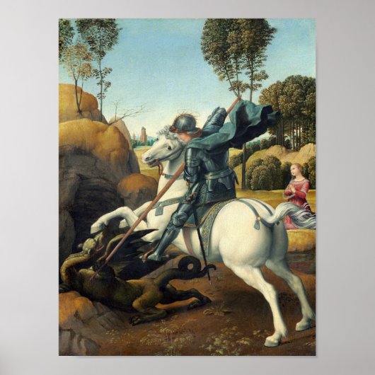 Poster Saint George and the Dragon (Raphael) (Devant)
