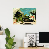 Poster Saint-Georges médiéval et le Dragon (Bureau à domicile)