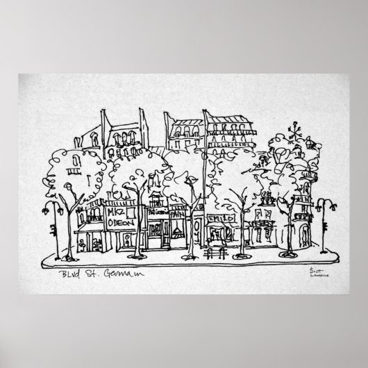 Poster Saint-Germain-des-Prés | Paris, France (Devant)