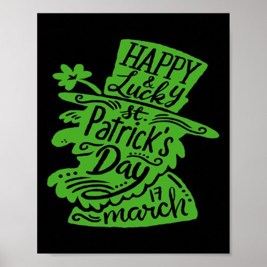 Poster Saint irlandais St Patrick's Day D et Boozy (Devant)