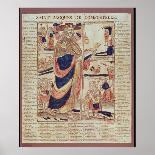 Poster Saint Jacques de Compostelle, vers 1824 (Devant)