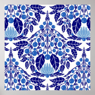 Poster Saint-Jacques Vintage bleu Art nouveau