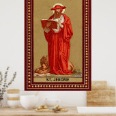 Poster Saint Jérôme, cardinal avec Lion (P 004) (Cuisine)