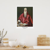 Poster Saint Jérôme Comme Cardinal Par El Greco (Cuisine)