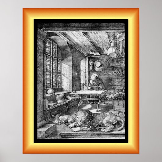 Poster Saint Jérôme dans son étude ~ Engraving 1521 ~ (Devant)