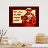 Poster Saint Jérôme en cardinal avec une citation de livr (Cuisine)