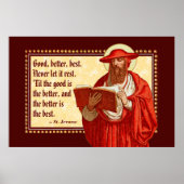 Poster Saint Jérôme en cardinal avec une citation motivat (Devant)