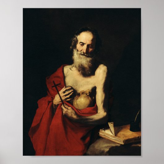 Poster Saint Jérôme par Jusepe de Ribera (Devant)