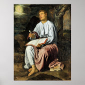 Poster Saint John at Patmos, fine art, (Devant)