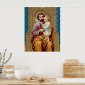 Poster Saint-Joseph avec enfant Jésus-Christ (Cuisine)