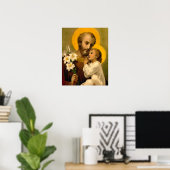 Poster Saint Joseph et Enfant Jésus catholique Saint Impr (Bureau à domicile)